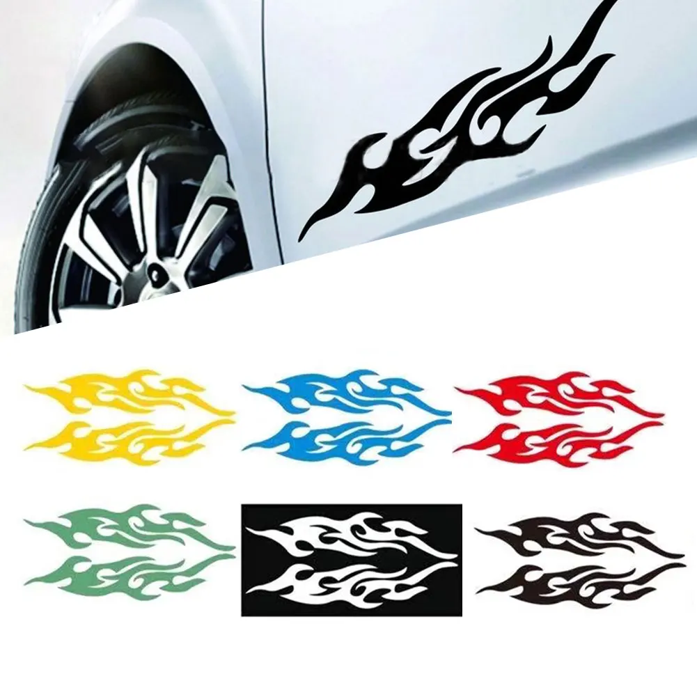 DIY Flame Vinyl Decal Sticker Waterproof For Car Motorcycle Gas Tank Waterproof Motorcycle Flame Sticker Kit Decals-Universal