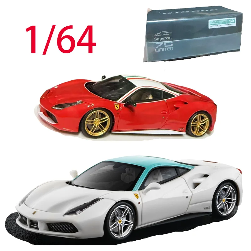 

CL литой под давлением масштаб 1/64 модель автомобиля Ferrari из смолы Ferrari 488GTB игровые автомобили игрушки для мальчиков оригинальная коллекция коробок