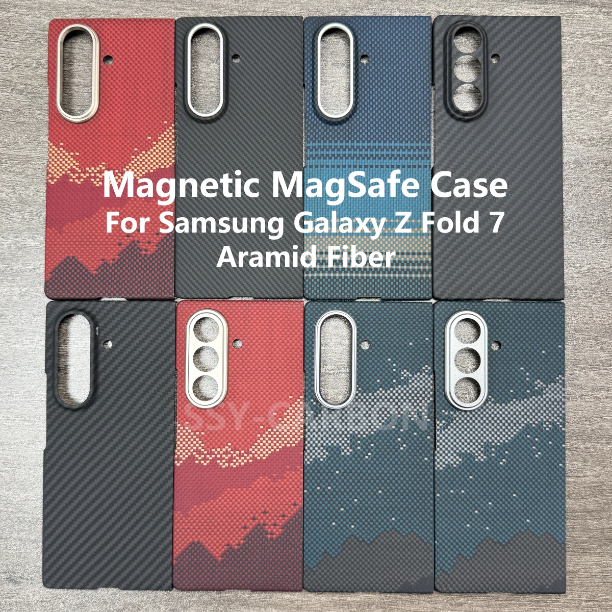 

Р ​ Чехол из углеродного волокна eal для Samsung Galaxy Z Fold 7, арамидный кевларовый магнитный защитный чехол для телефона MagSafe, ультратонкий прочный доспех