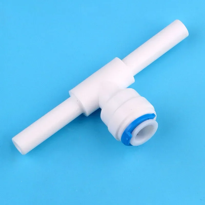 

1/4'' PE Quick Connect Double 1/4" fast fitting Tee Pipe 3 Way Hard Plug Joint 6.5MM Aquarium RO Water Filter