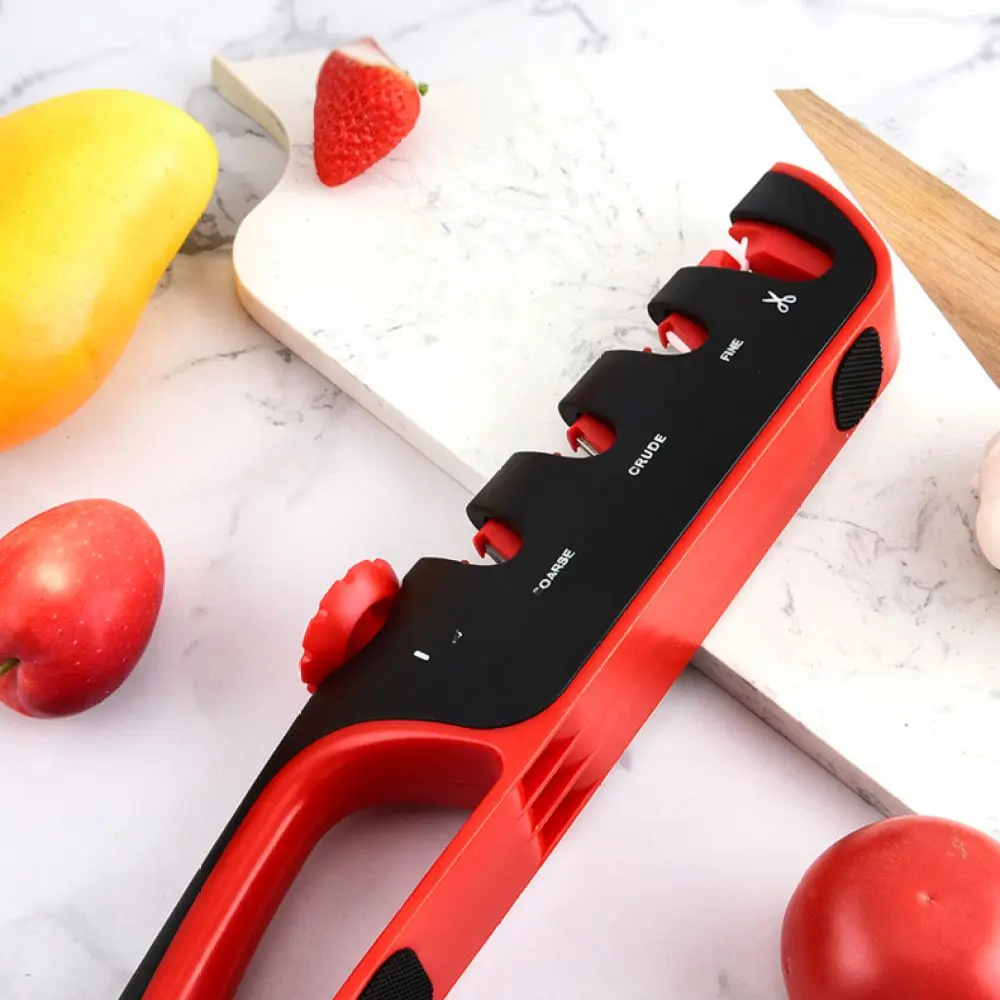 4 Slot Kitchen Sharpener Adjustable Manual Tool Tungsten Steel Blades Professional Grinder For Home Chef Cooking Utensils
