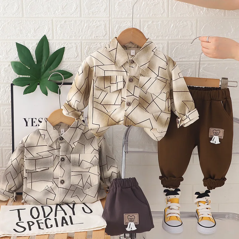 

Boys Clothes Sets Spring Autumn 2025 Children Fashion Shirts Pants 2pcs Party Suit For Baby Outfits Kids Tracksuit Tops Trousers