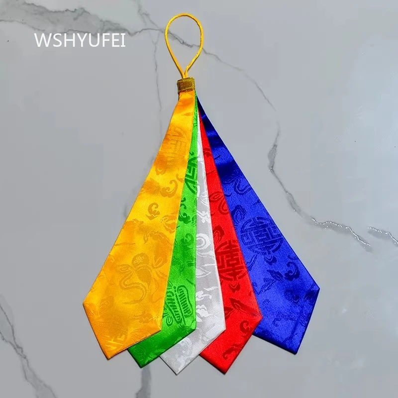 Tibetan Auspicious Colorful Cloth Handmade Buddhist Shrine Feng Shui Ornament Hand Drum Tassel Tassel Religious Decor Handicraft