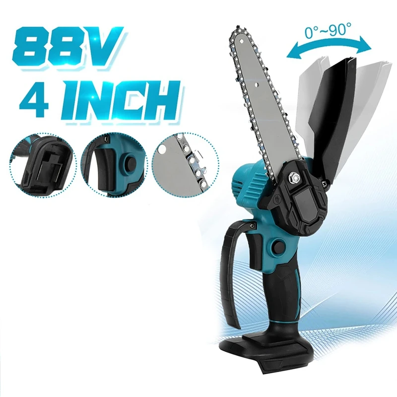 4Inch Brushless Chainsaw  Cordless Electric Chain Saw Handheld Pruning Shears Garden Cutting Toos  For  18V Battery