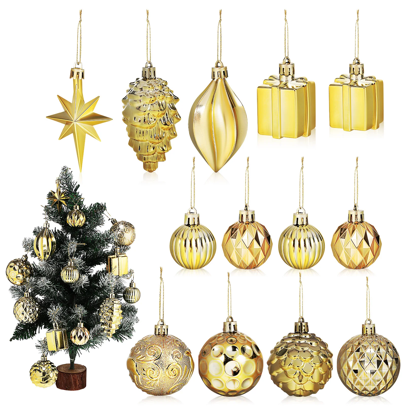 

12 Pcs Ball Christmas Tree Pendant Decoration Shiny Hanging Ornament Home Decor Round Xmas Tree Pendant Home Festive Party