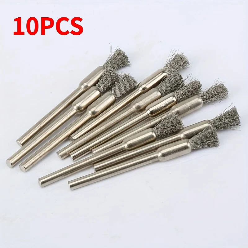 Stainless Steel Wire Brushes with a 3.17mm Handle - Ideal for Rotating Tools, Ideal for Cleaning, Rust Removal and Sanding