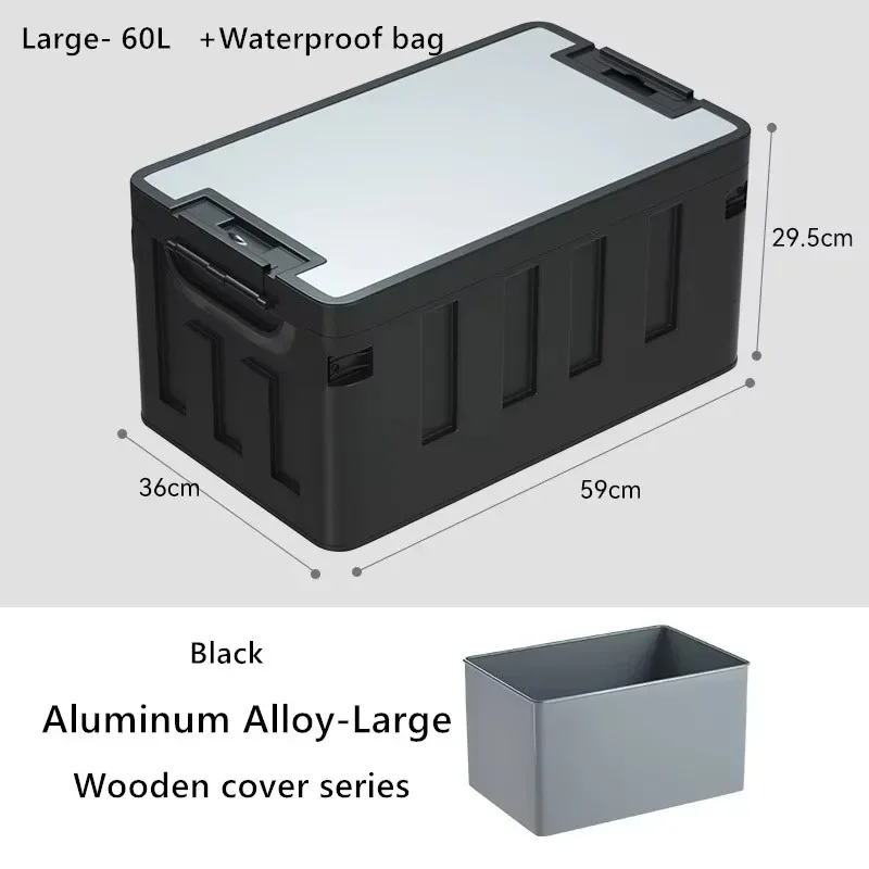 35L 60L wooden sleeve series aluminum alloy fabric outdoor foldable jewelry shoes plastic storage box