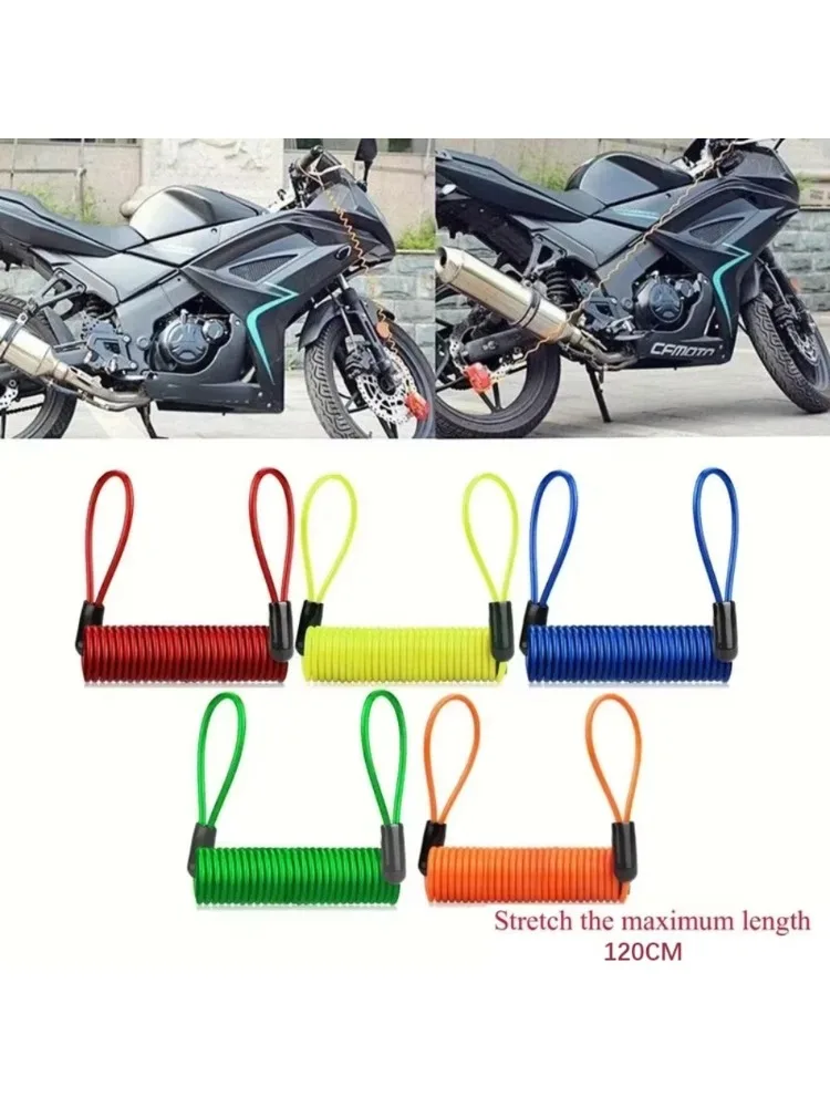 AliExpress QHSPE 1.2m Bicycle Spring Cable Anti-theft Lock Rope Alarm Disc Lock Bicycle Safety Reminder Motorcycle Anti-theftProtection 120-150cm