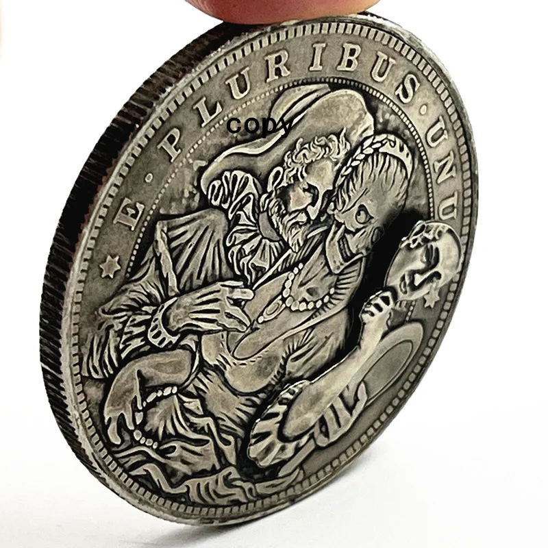 Imagem -05 - Tesouro do Colecionador Presente Criativo Raro Mecânico Romano Booteen Hobo Nickel Morgan Dollar Arte Incrível Menina-máscara