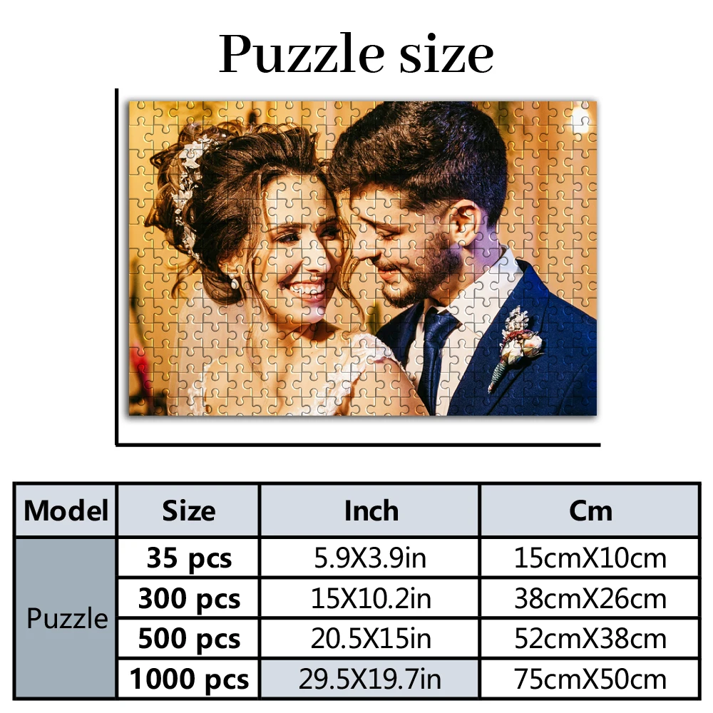 35/300/500pcs  marriage Creative Customized Picture Custom Puzzles in Photos Personalized Photo For Kids Toy boyfriend Gift