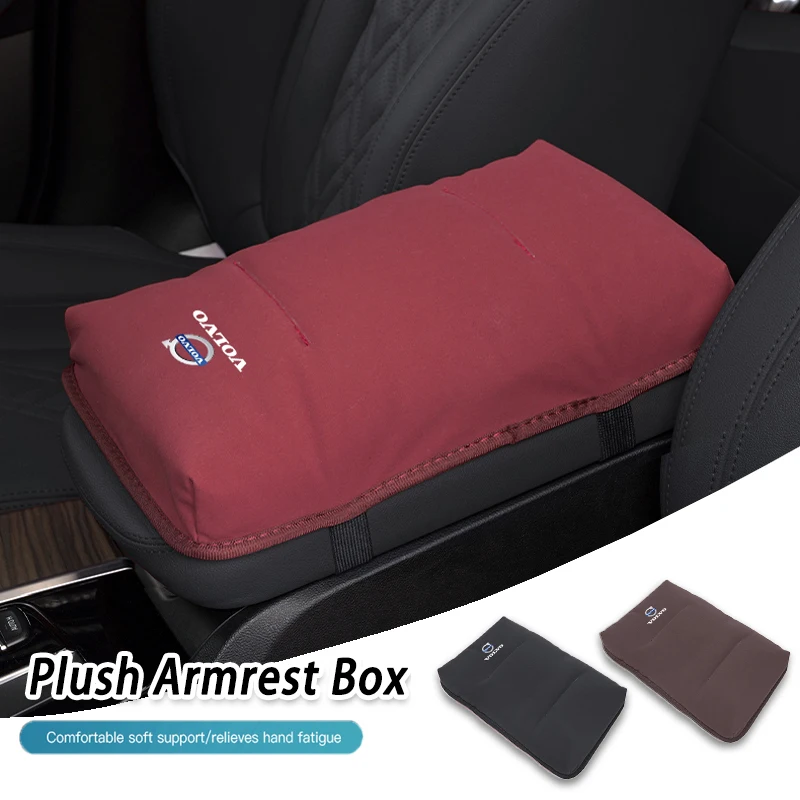 

Car Armrest Box Suede Cover Cushion Warm Pad Auto Interior For Volvo V60 V40 XC90 S60 C30 XC60 V50 V70 S90 XC40 S80 V90 R design
