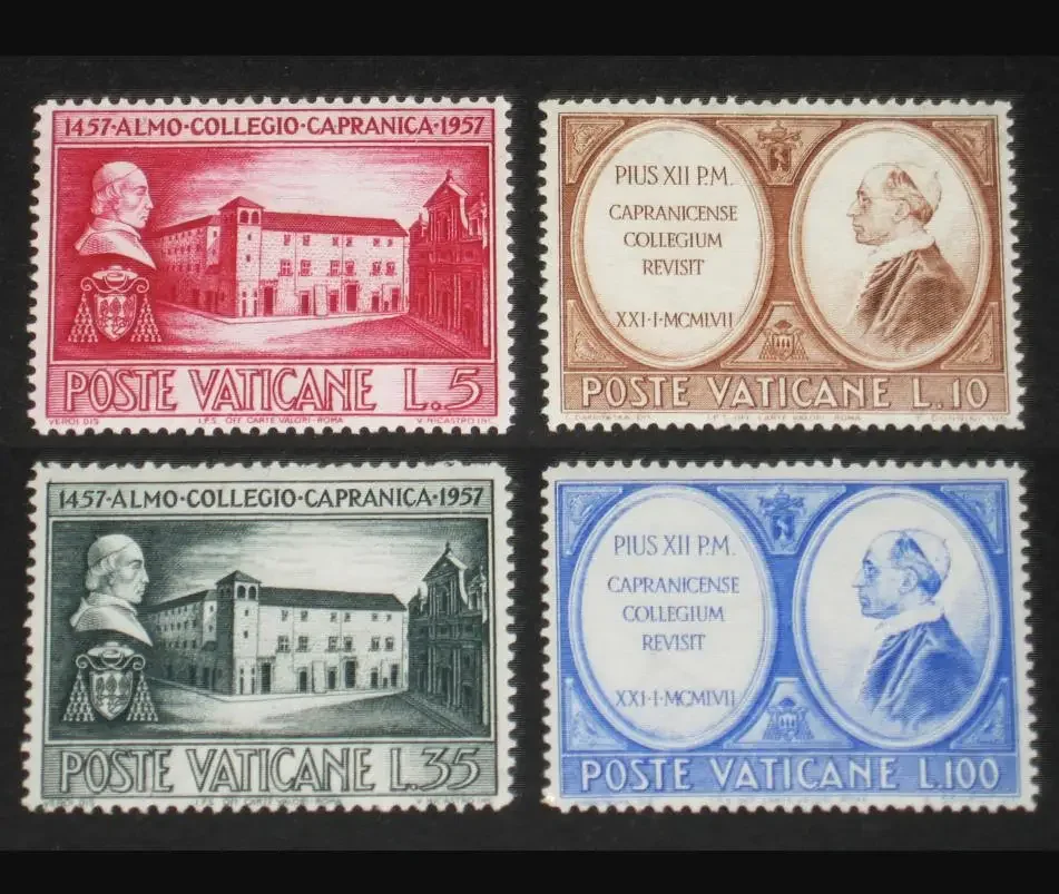 4Pcs/Set New Vatican Post Stamp 1957 Kaplanika Seminary Engraving Stamps MNH