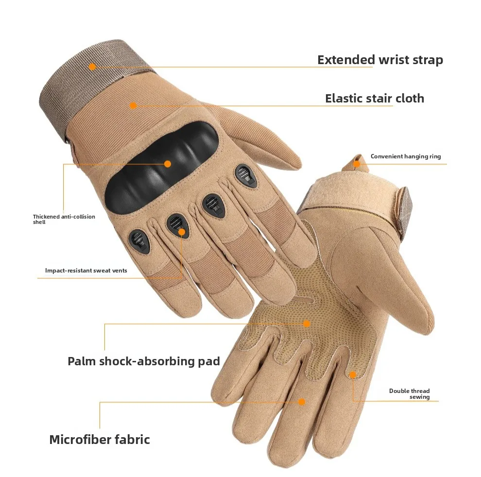 Wholesale full-finger tactical gloves for men and women, non-slip, wear-resistant, breathable, outdoor combat protective gloves