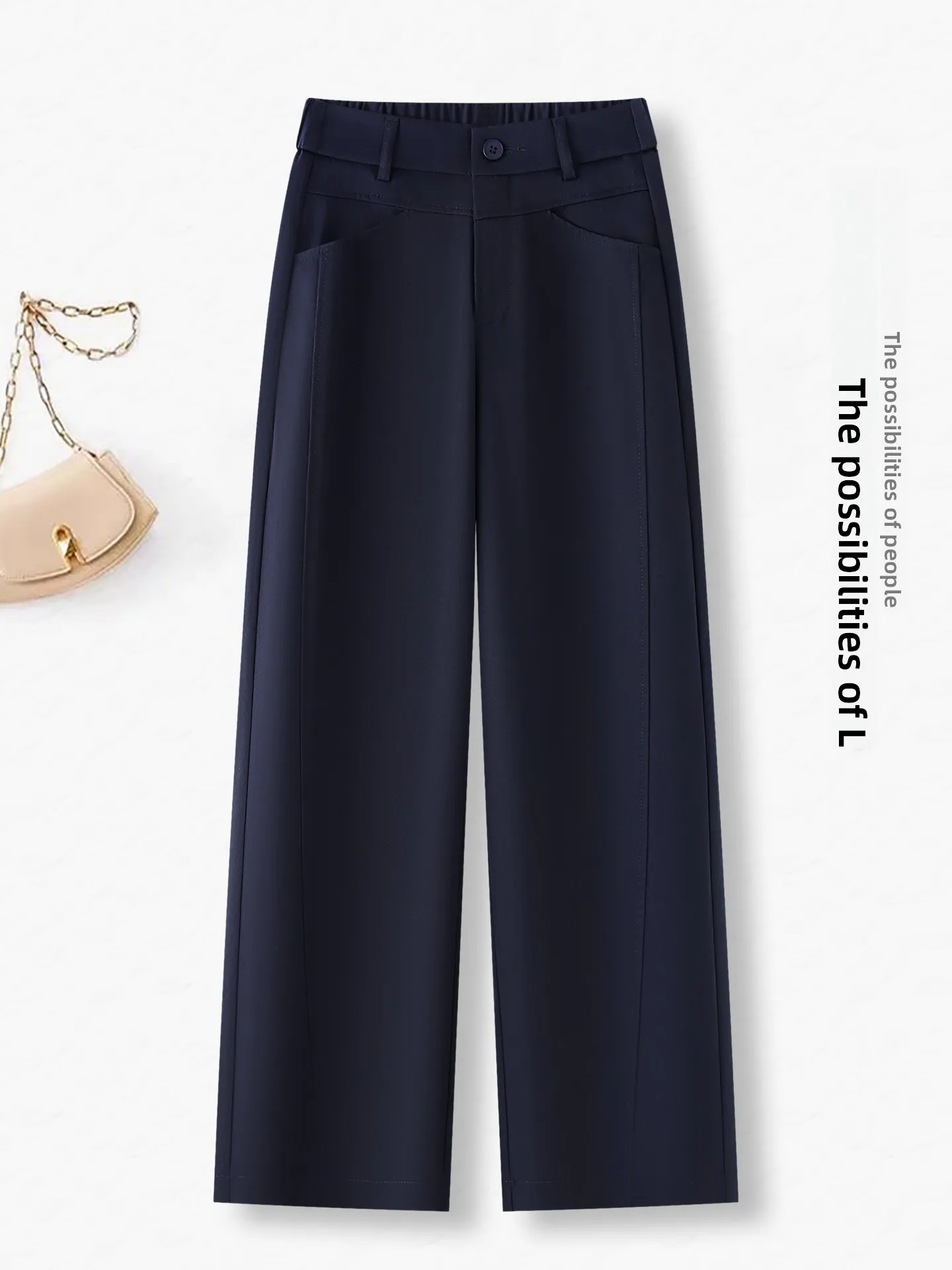 Slim Straight Leg Suit Pants Women's Summer Thin High Waist Slimming Casual Narrow Version Wide Leg Pants Dream Wisdom Beauty