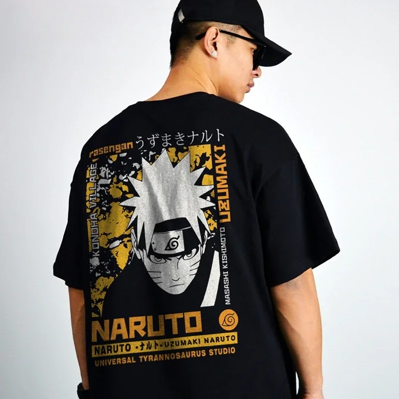 

Summer Cotton Loose Naruto Japanese Anime Joint Naruto Short-sleeved T-shirt Sasuke Pure Cotton Unisex Parent-child Clothing