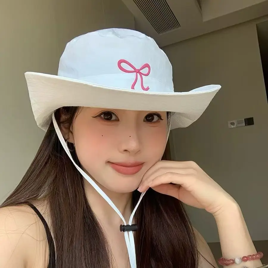 

Women's Candy-Colored Quick-Dry Waterproof Bow Fisherman's Hat Summer Hiking Hat Sun Protection Hiking Hat