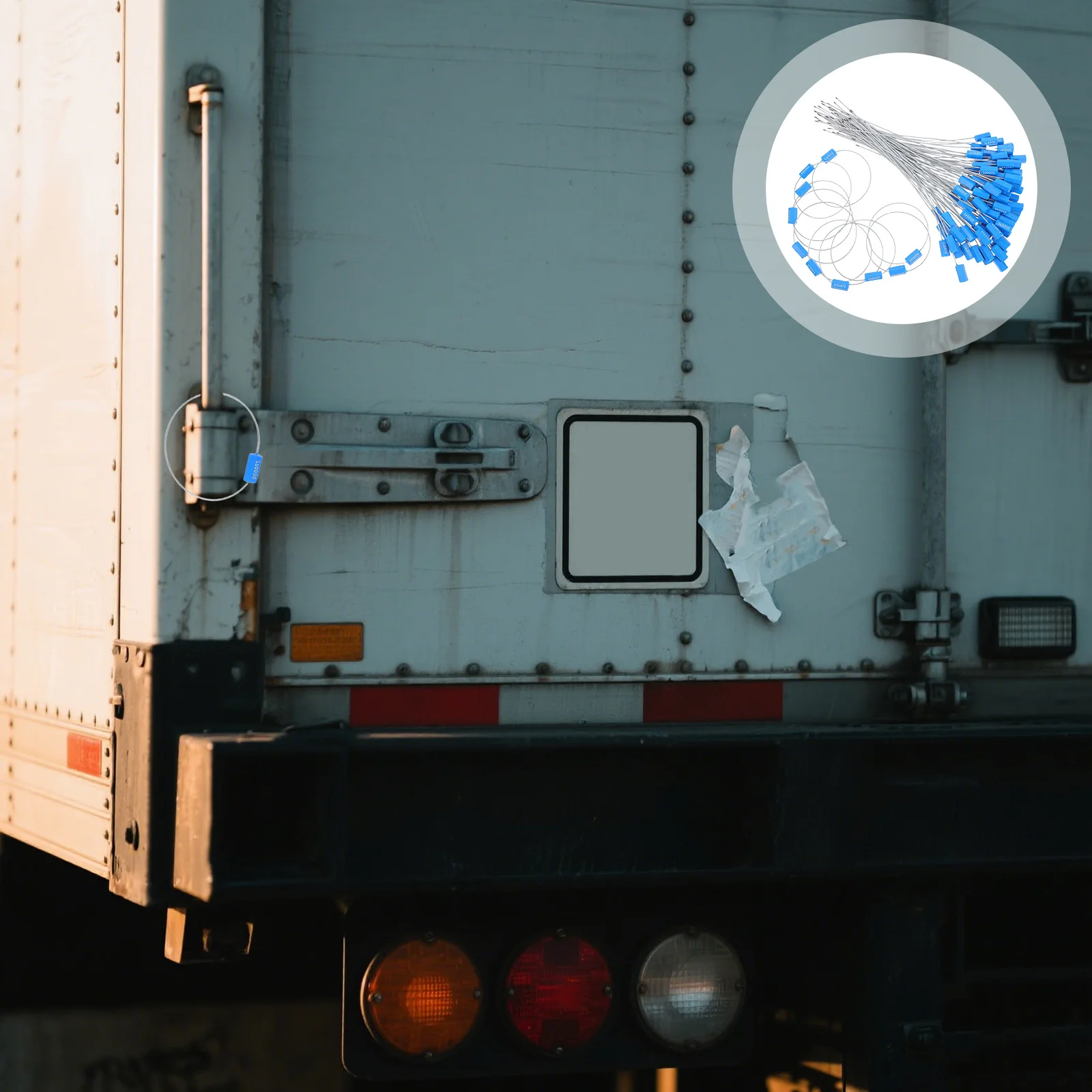 

100Pcs Steel Cable Seals Self Locking Security Wire Tags for Cargo Transport Container Trailer Metal Cable Locks