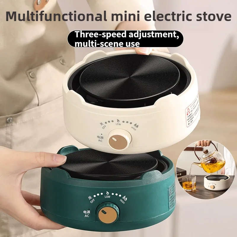 Nuevo miniestufa eléctrica, dos ajustables, compatible con varios contenedores, uso para hervir agua, leche, té, sopa, freír