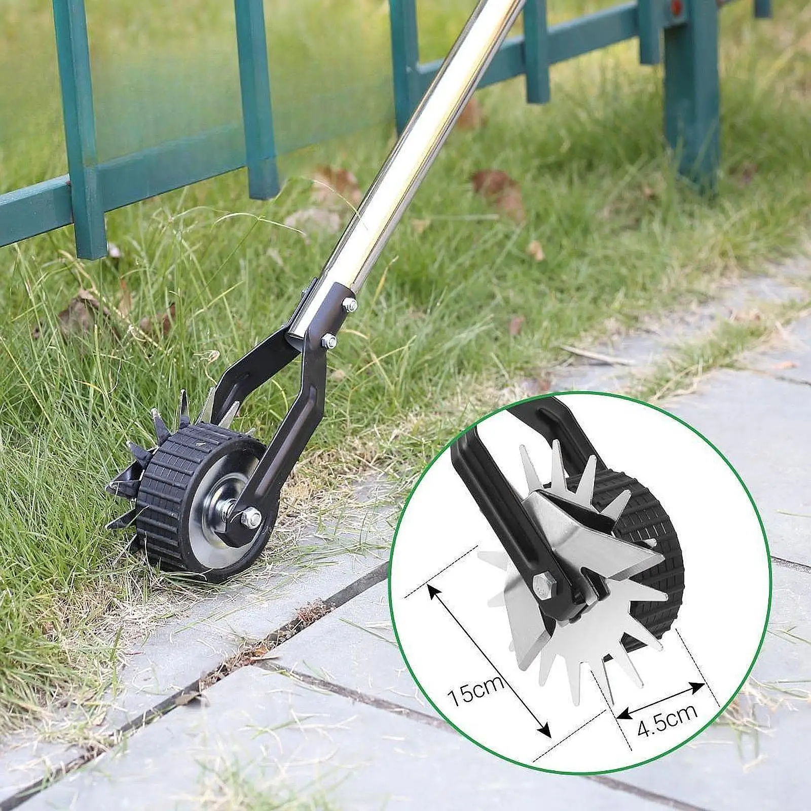 

Manual Lawn Edger Grass Edger Tool Courtyards Backyard Wheel Rotary Edger