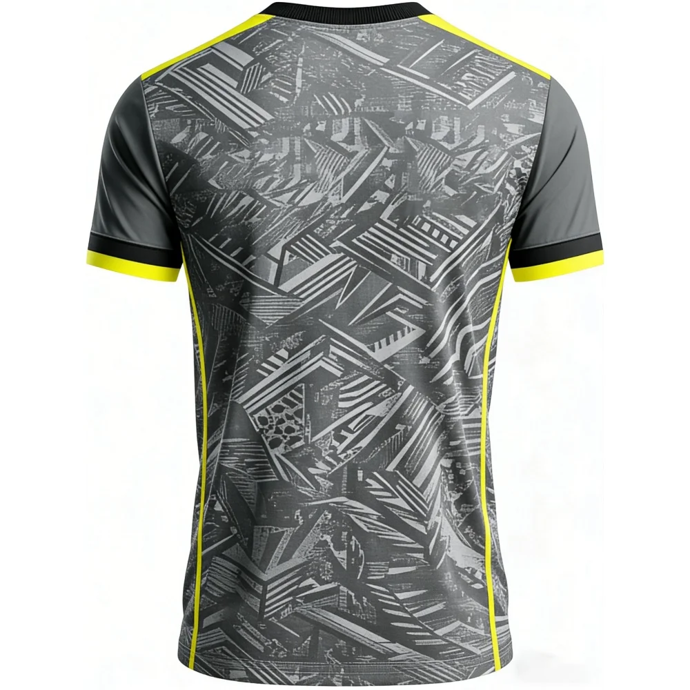 Herren-T-Shirt mit geometrischen Linien, Farbblock-Design, Rundhalsausschnitt, kurzen Ärmeln, für Sport, Training und Freizeit. – Detail 2