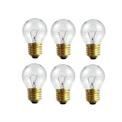 6 PACK G45 Golf Ball Mini Globes Round Light Bulbs 40 Watt E27 Small Appliance Replacement Incandescent for Oven Microwave