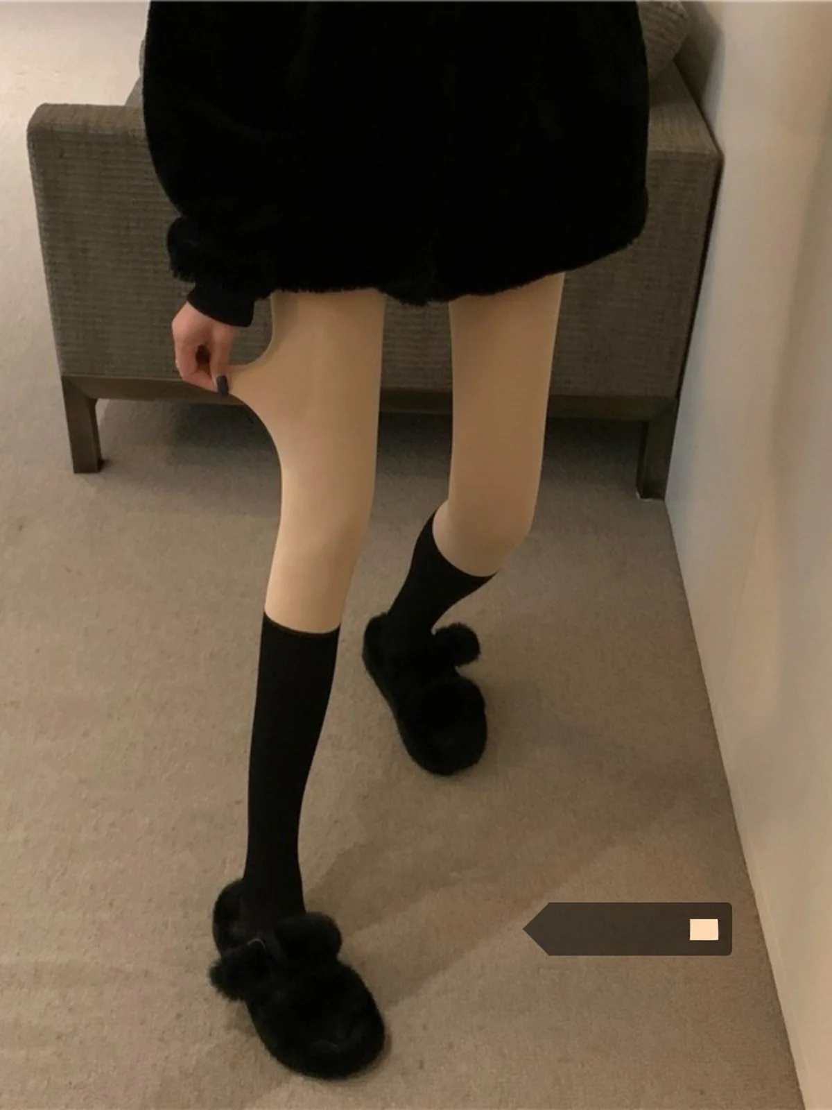 

Elastic Thiened Long Tube Sos Autumn New Sle Splicing One-Piece Leggings Thermal Panhose Women's Underwear Home Clothes