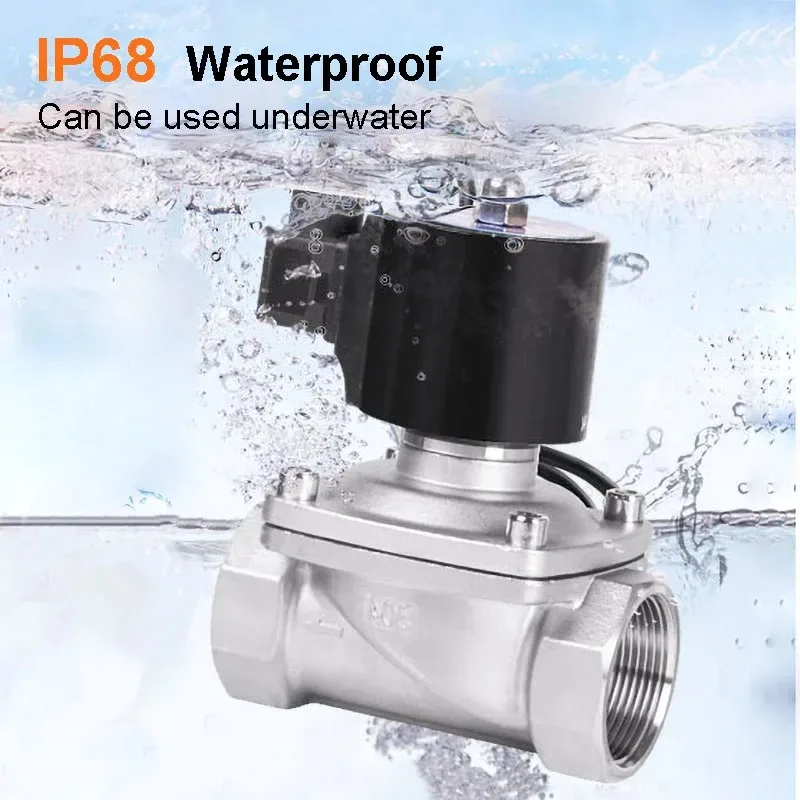صمام لولبي IP68 Waterproof SS304 Solenoid Valve 1/2\ الماء والبخار — تفصيل 3