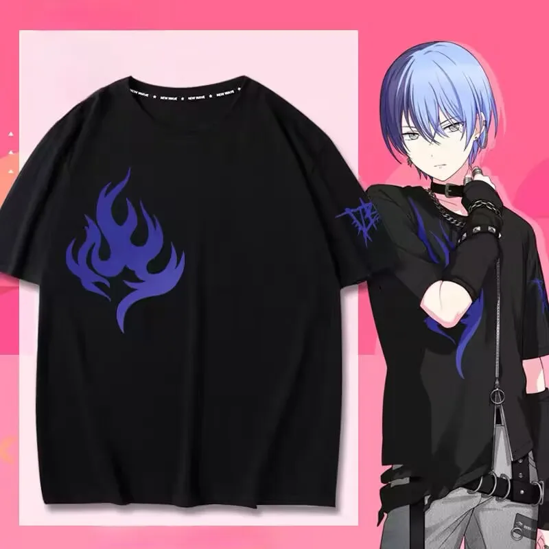 "World Project" كوس أنيمي فضفاضة قصيرة الأكمام تي شيرت علوي الصيف 2D أنيمي البضائع تنفس النمط الياباني