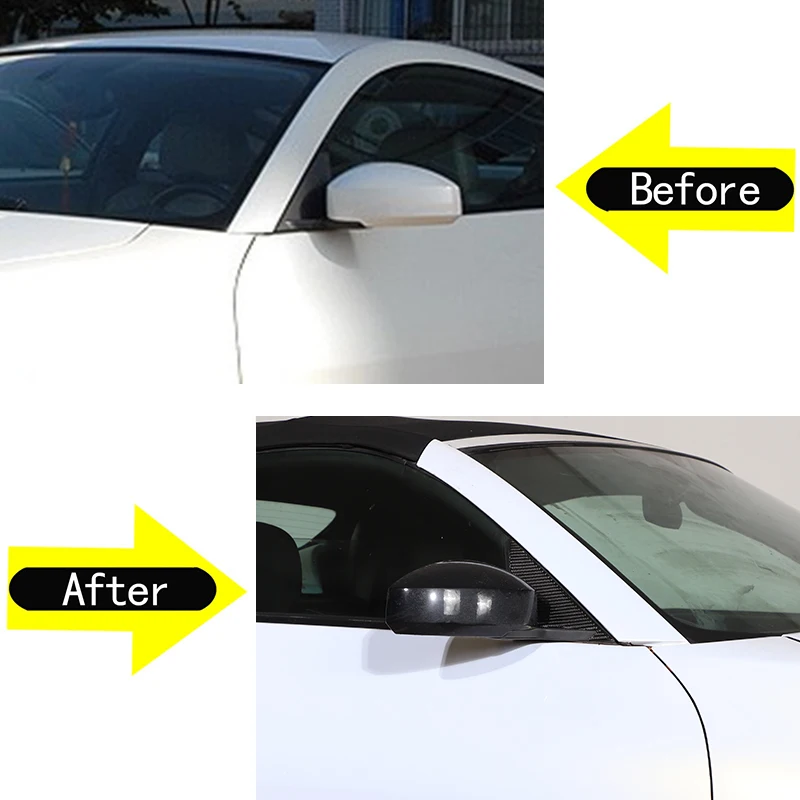 

For 2003-2006 Nissan 350Z soft carbon fiber car styling car A-pillar triangle decoration sticker car protection accessories
