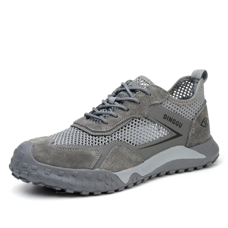 mens casual breathable steel toe caps working safety shoes summer tooling security boots outdoors worker safe footwear protect