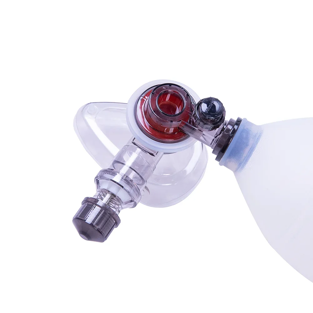مجموعة معدات الإنعاش لحديثي الولادة من السيليكون المعتمد من CE/ISO حقيبة Ambu للرضع BVM جهاز عيادات الطوارئ اليدوي