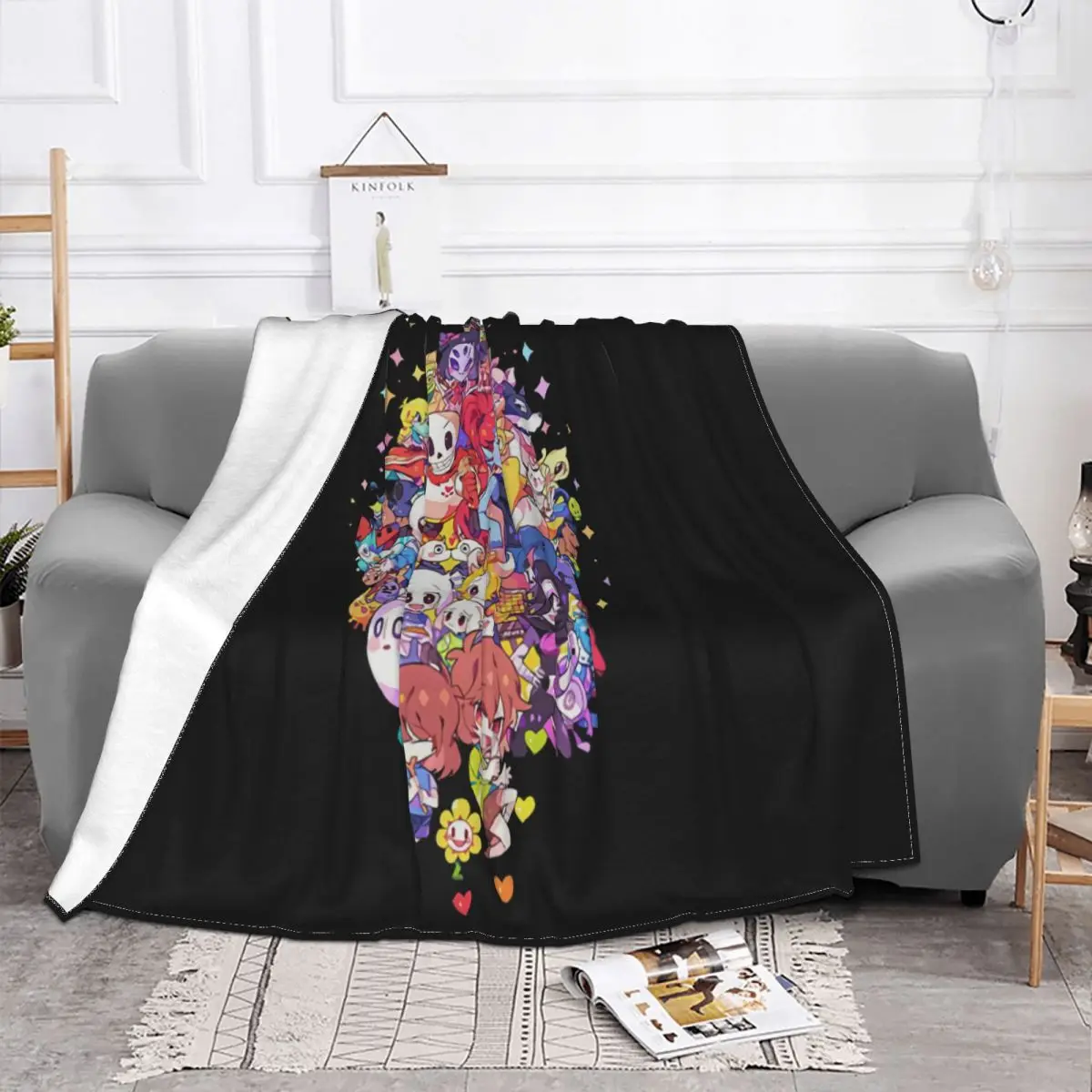 Undertale Tat Ca Nhan Vat Chibi Sans Tr Choi Lay Cam Hung Tu Den Smlxl3Xl Ao Thun Case Throw Blanket