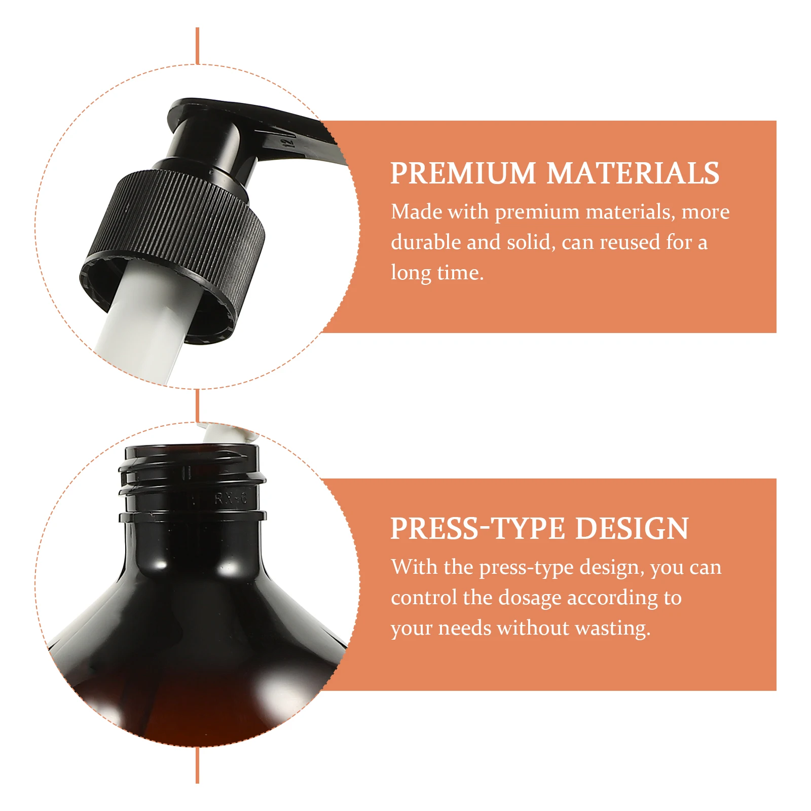 

3Pcs Press Type Lotion Pump Bottles Refillable Soap Dispenser Pump Bottle for Bathroom Shower Gel Shampoo Dispenser