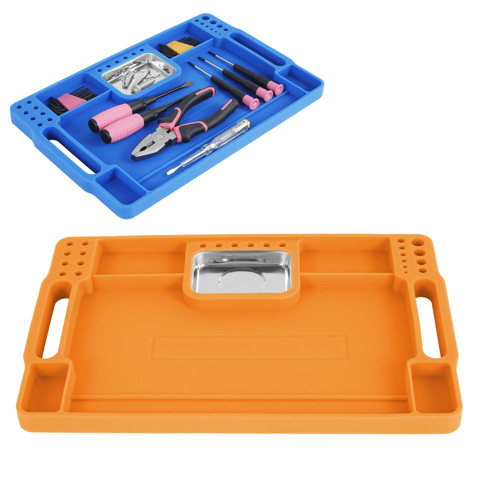 

Tool Tray Flexible Automotive Silicone Tool Holder with Magnetic Small Parts Tray Automotive Tool Storage Tray for Auto Repair