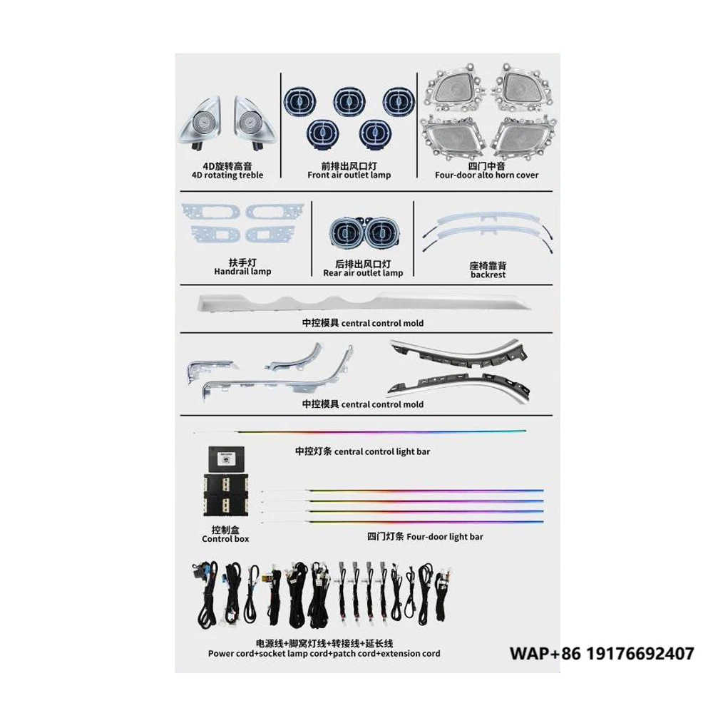 

Direct Selling Upgrade 64 Colors LED Car Interior Ambient Light Atmosphere Strip Accessories for C-class W206 GLC X254