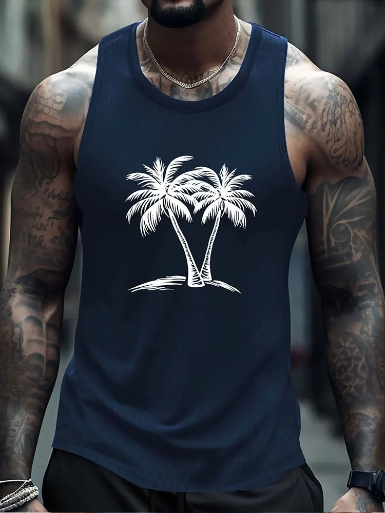 Summer Daily Casual Men\'s Tank Top Outdoor Beach Men\'s Sleeveless T-shirt Street Fashion Sports Tank Top Men\'s Sleeveless Top