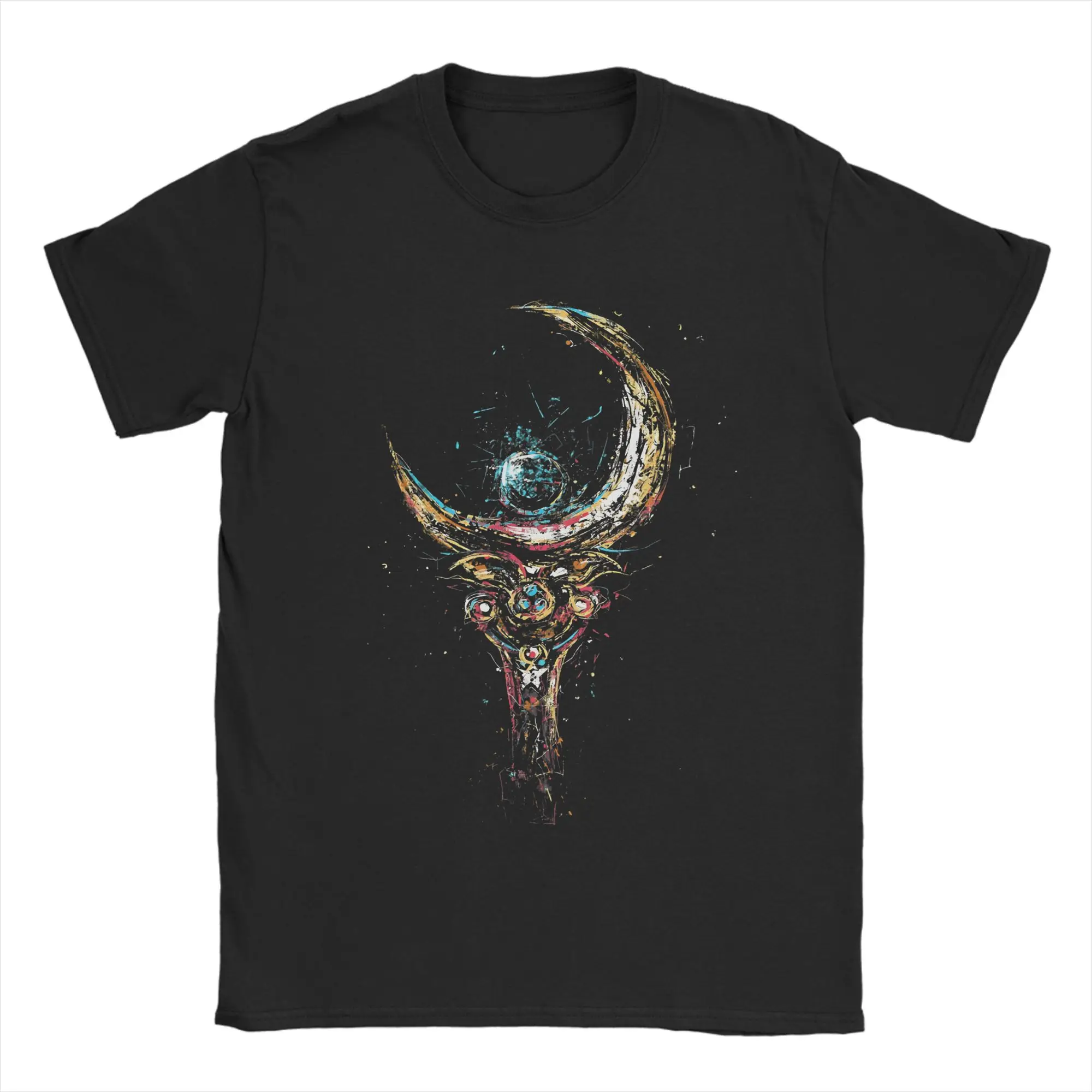 Sailor Moon Scepter T Shirt for Men Pure Cotton Vintage T-Shirts O Neck  Tee Shirt Short Sleeve Clothes Gift Idea
