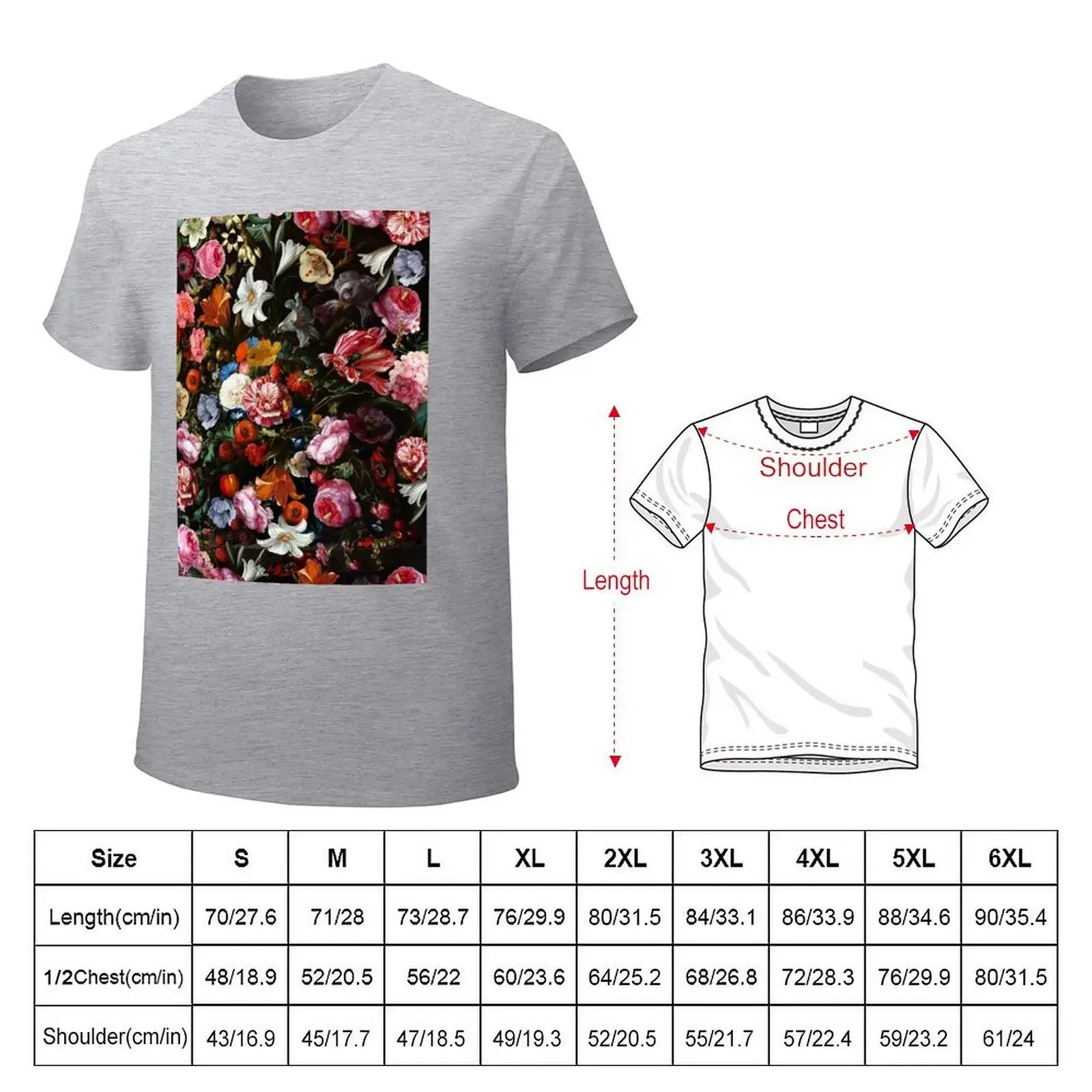 Dutch Vintage Botanical Flowers Midnight Garden T-Shirt customizeds oversized t shirt anime stuff mens t shirt graphic