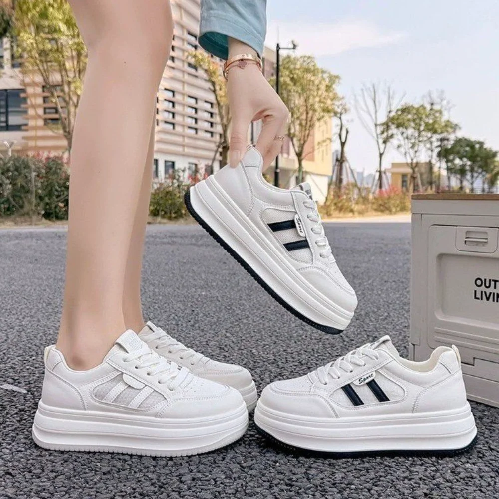 

Women's Breathable Mesh Platform Sneakers, Slip-on Casual Shoes, Thick Sole Comfortable Footwear for Daily Sports Wear
