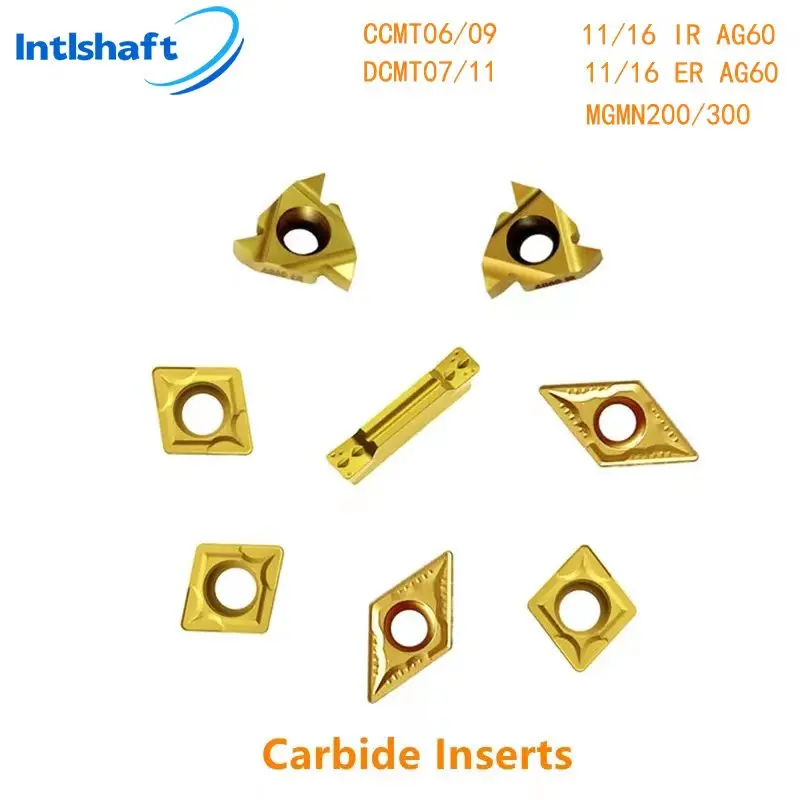 Intlshaft Mixed Inserts Set CNC Lathe Turning Tool Holder Boring Bar Carbide / PCD Inserts for Metal Turning Threading Grooving