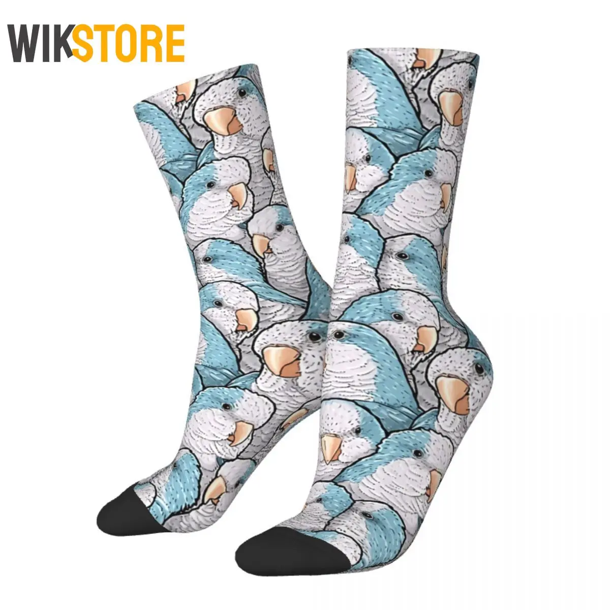 Blue Quaker Crazy Men Women Male Socks Cute Bird Animal Unisex Harajuku Novelty Happy Crew Sock Non-Slip Running Sport Socks