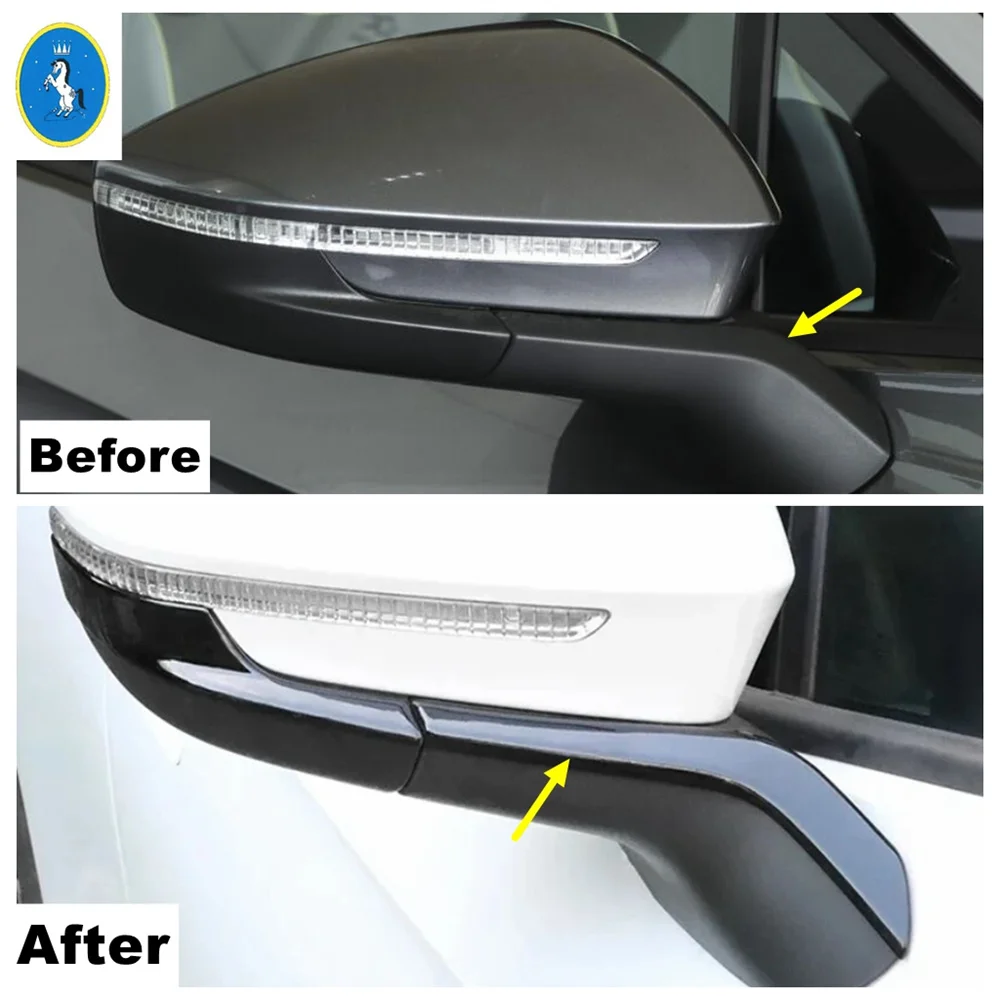 Auto Side Door Rear View Mirror Cover Trim Garnish Molding Overlay Strip Accessories For VW Volkswagen ID.4 ID4 ID6 2021 - 2024