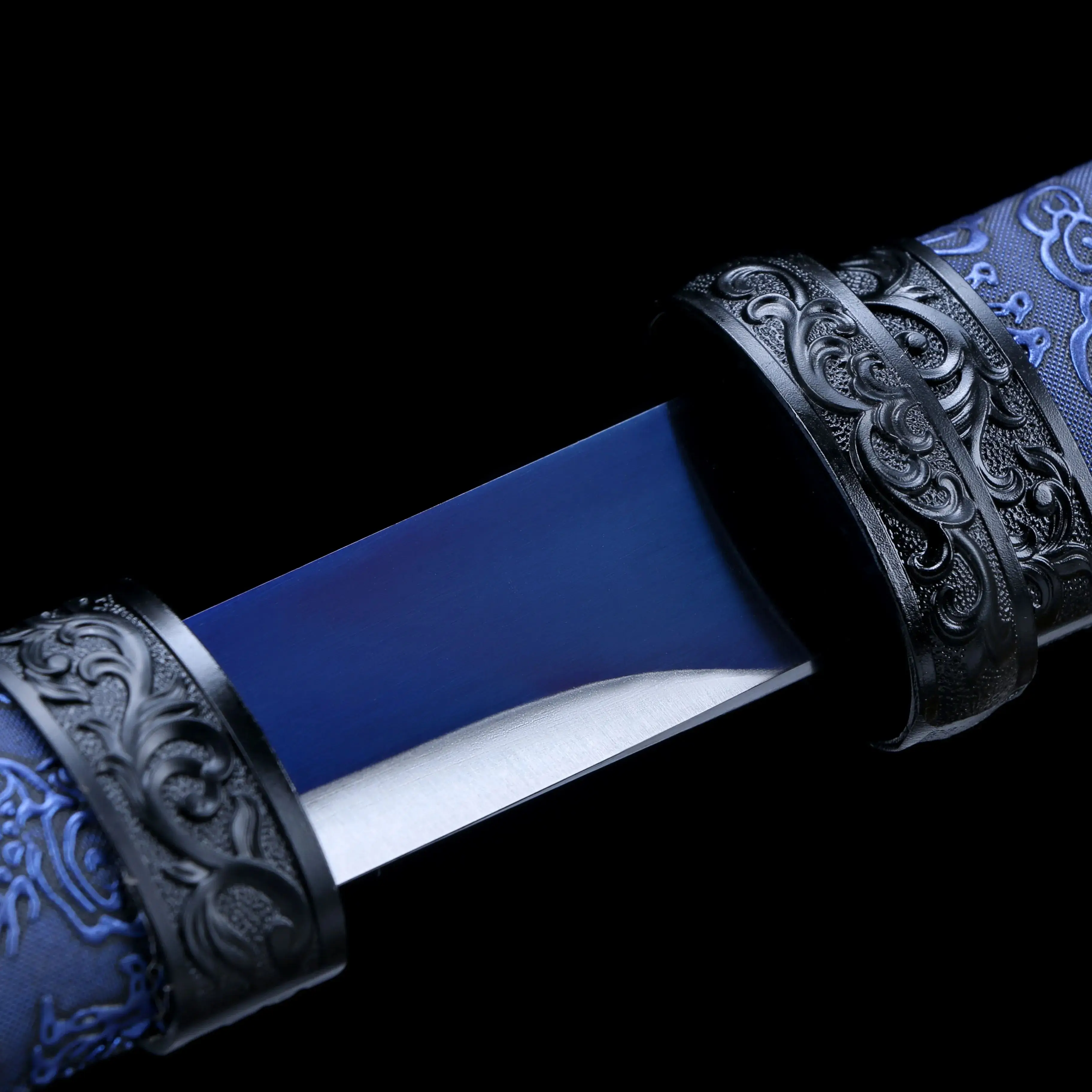 

103 cm Medieval Blue Dragon sword katana full tang Spring steel Templar Knight samurai Sword Battle Preparation Ninja Kung Fu Ma