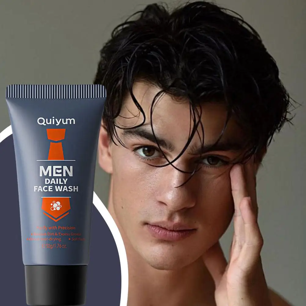 Limpeza profunda Facial Cleanser para homens, controle de óleo, espuma de remoção, cravo, pele hidratante, lavagem facial, R1J7