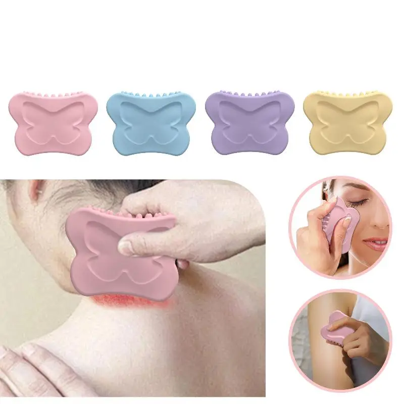 

1 шт., скребковая доска для кожи лица, силиконовая терапевтическая пластина, инструмент Гуа Ша, аксессуар для массажа лица, инструмент для ухода за кожей