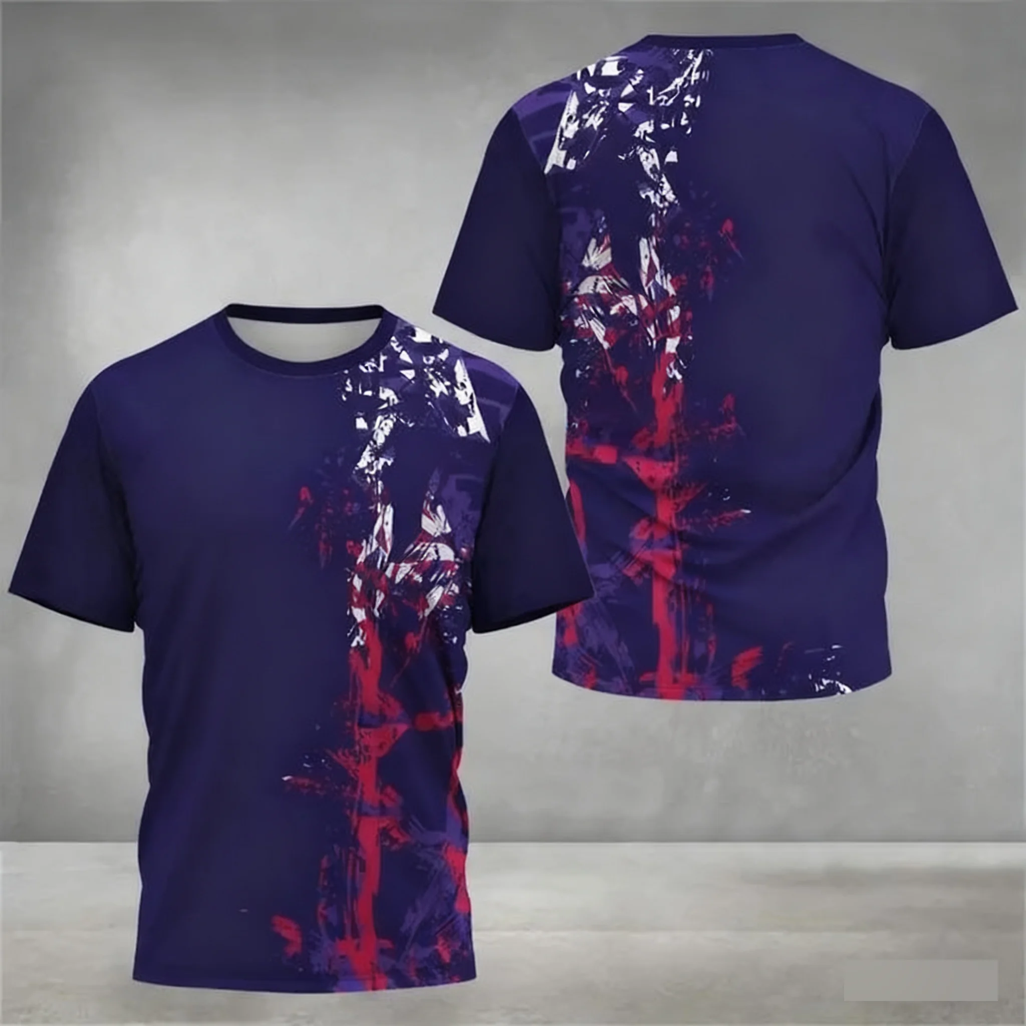 Neues 3D-gedrucktes Herren-T-Shirt für Sommer-Outdoor-Sport und Fitness, lässig und modisch, schnell trocknend und atmungsaktiv – Detail 6