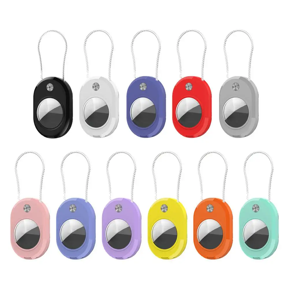 حامل ل أبل Airtags حامل سلسلة المفاتيح حافظة واقية شل اكسسوارات مكافحة الإفلات Airtags الحيوانات الأليفة الأمتعة على ظهره N7C0