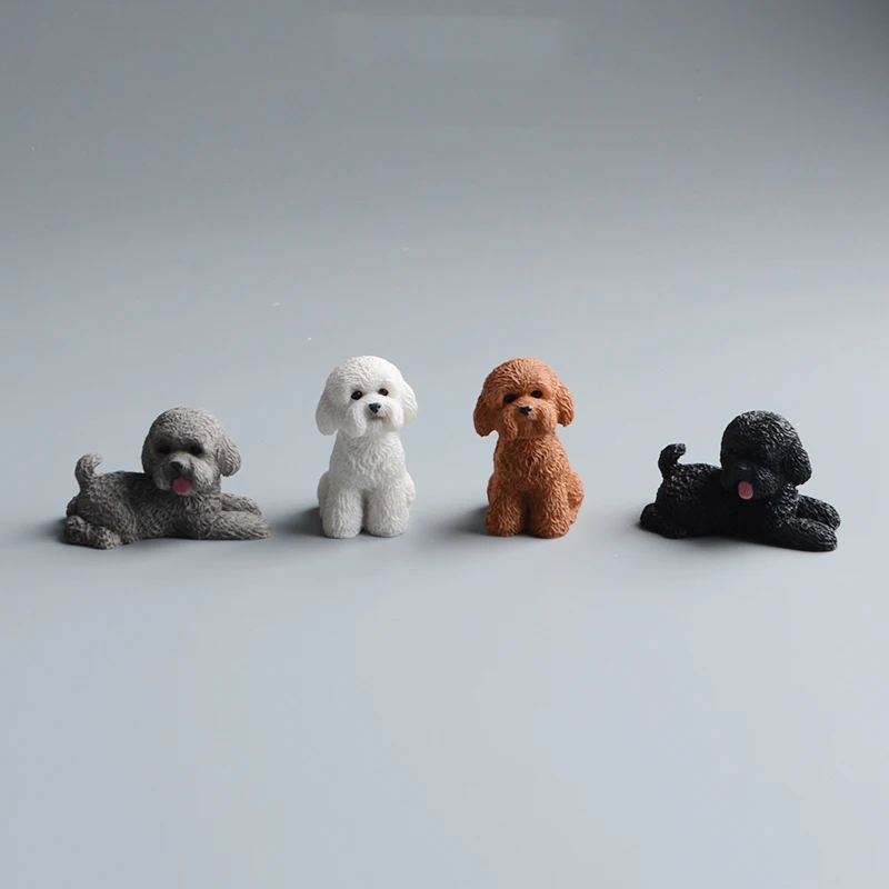 

Lovely Animal Resin Simulation Poodle Dogs Figurine Mini Ornament Home Decor Kid Toys Puppy Model Accessories Action Figure Gift