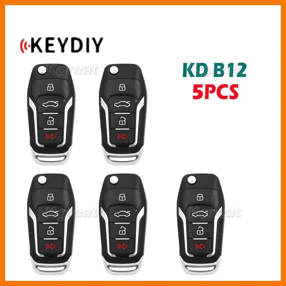 

5pcs Keydiy KD B12 Universal Remote Key B12-3 B12-4 Car Key for Ford Style KD B Series for KD-x2 KD900 KD Mini Key Programmer