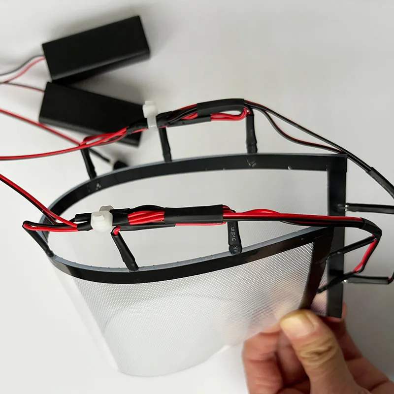 Large Rectangle Led Eyes Light Decorations Flexible Bendable Helmet Shine Eye Lights DIY Kit for Cosplay Mask Accessories Gift